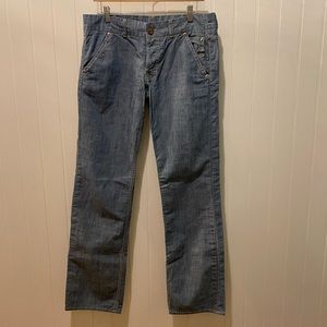 Antique Chambray Button Fly Straight Leg Jean